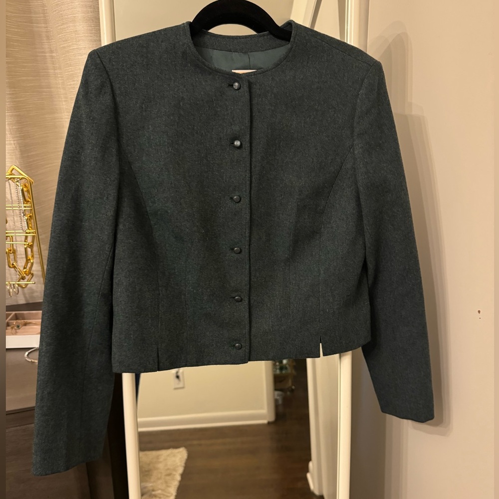 Pendleton Vintage green Wool Cropped Blazer size 12